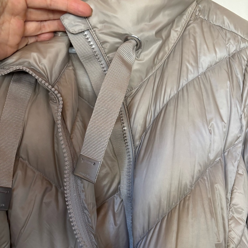 Athleta Women's Goose Down Beige Puffer Jacket - Picture 9 of 9